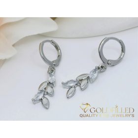   Goldfilled Antialérgico De hojas Pendientes 35 mm color rodio color 14K	