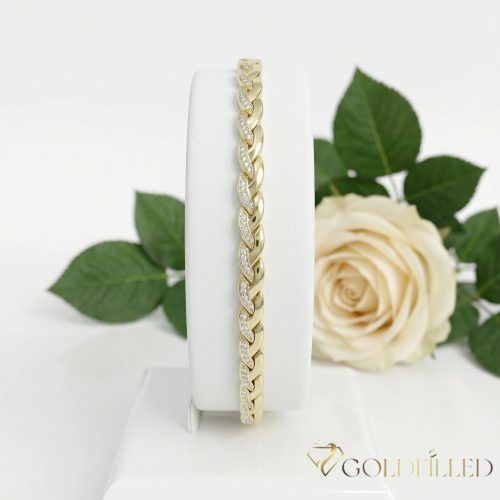 Goldfilled Antialérgico Pulsera 17 cm/7 mm color 14K
