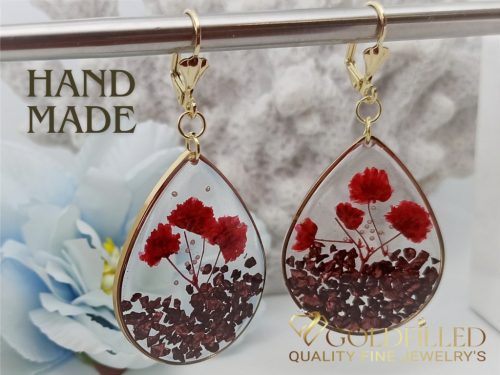 Hecho a mano Antialérgico Pendientes colgantes 60 mm color 14K	