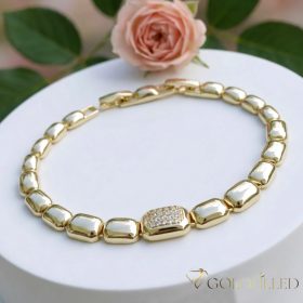 Goldfilled Antialérgico Pulsera 19 cm/9 mm color 14K