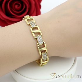 Goldfilled Antialérgico Pulsera 17 cm/9 mm color 14K