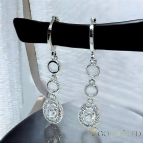 Goldfilled Antialérgico Pendientes 38 mm color rodio	