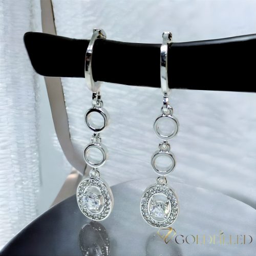 Goldfilled Antialérgico Pendientes 38 mm color rodio	