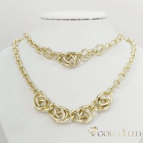   Goldfilled Antialérgico Collar 45 cm/5-19 mm + Pulsera 17-20 cm color 14K