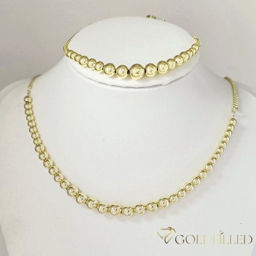 Goldfilled Antialérgico Collar 45 cm/3-5 mm + Pulsera 17-20 cm color 14K